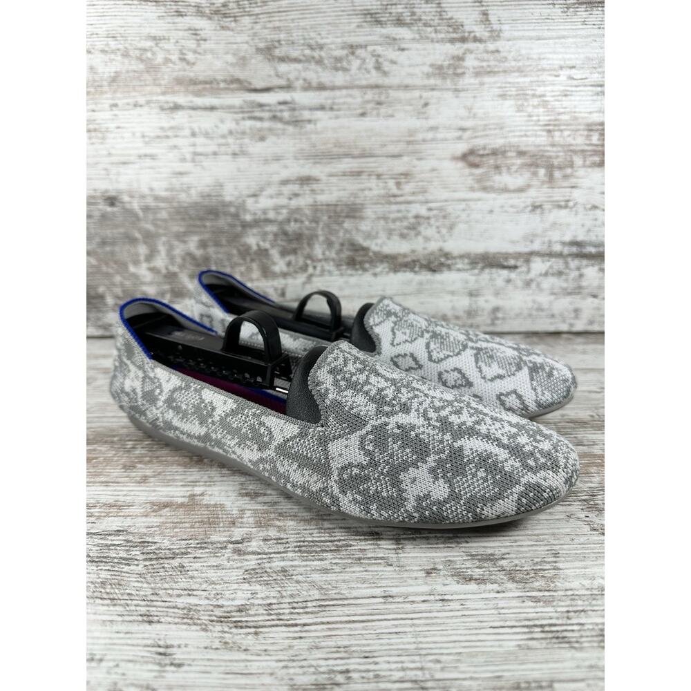 Women's Rothy's The Flat Gray/White Flats Sz 8.5 EUC!